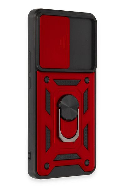 CepteToptan حافظة هاتف Xiaomi Mi 12T Pro من السيليكون مع حلقة عدسة Pars - أحمر - MKİ8526-4125