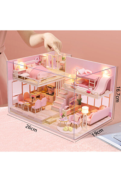 Choice JTM031-B with cover Doll House Kit 3D Wooden Mini DollHouse Assembly B...