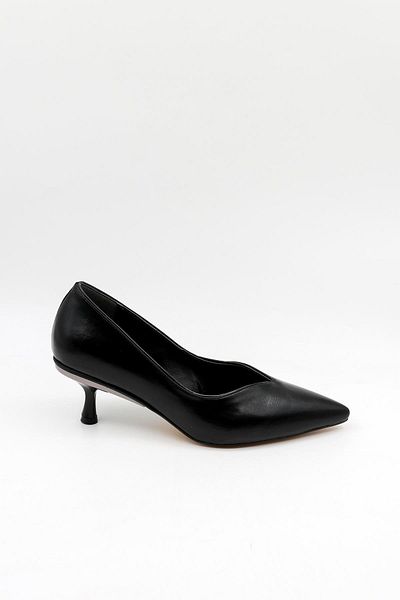 Park Moda Low Heel Patent Leather Women's Shoes Pm207 Black Skin