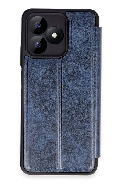 CepteToptan ريالمي نوت 50 4G حافظة فليب - أزرق داكن - MKİ8613-4955