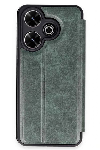 CepteToptan غطاء حماية قابل للطي لهاتف Xiaomi Redmi 13 4G - أخضر داكن - MKİ2473-6698