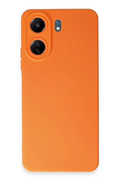 CepteToptan حافظة هاتف Xiaomi Redmi 13C من السيليكون المخملي الداخلي - برتقالي - MKİ5264-3221