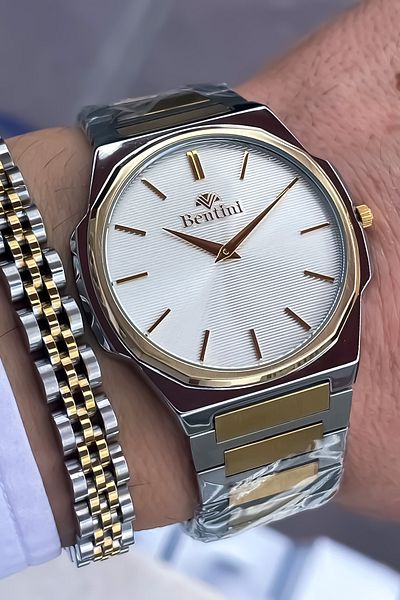 Bentini Guaranteed Waterproof Stainless, Colorfast Steel Cord Steel Case Men's Wrist Watch