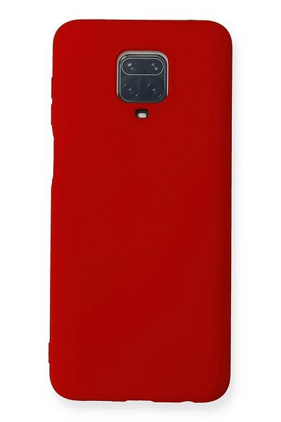 CepteToptan حافظة هاتف Xiaomi Redmi Note 9 Pro مصنوعة من السيليكون المخملي الداخلي - أحمر - MKİ5872-6495