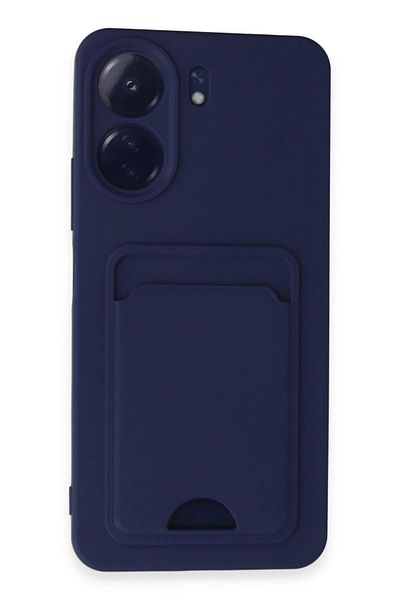 CepteToptan حافظة هاتف Xiaomi Redmi 13C من السيليكون مع بطاقة عمل كلفن - أزرق داكن - MKİ8705-4720