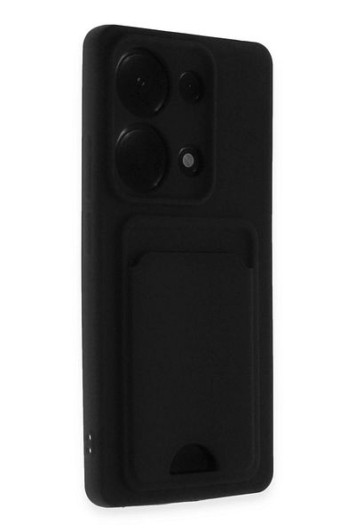 CepteToptan حافظة هاتف Xiaomi Redmi Note 13 Pro 4G من السيليكون مع بطاقة عمل Kelvin - أسود - MKİ9801-5444
