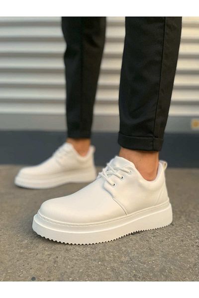 Zerenyus Jyx03 Luxor Lace-Up Thick Sole Men's Sports Classic Shoes - White