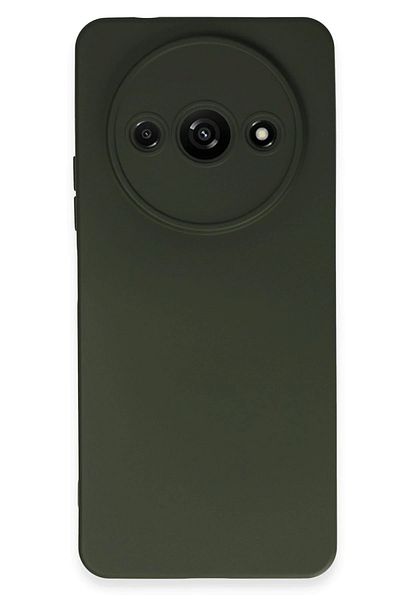 CepteToptan حافظة هاتف Xiaomi Redmi A3 4G من السيليكون المخملي الداخلي - أخضر داكن - MKİ6469-8969
