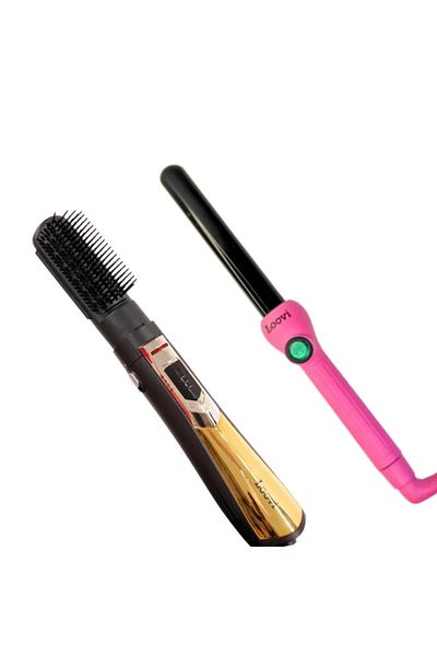loovi Hair dryer, thermal comb, two brushes, and a curling iron