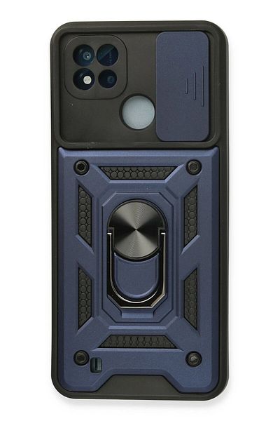 CepteToptan حافظة Realme C11 2021 من السيليكون مع حلقة عدسة Pars - أزرق داكن - MKİ6207-6289