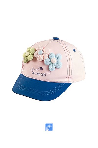Kardelen Butik Denizli 100% Cotton Flower Detail Girl's Hat (Age 1-3) (Size 48-50 cm)