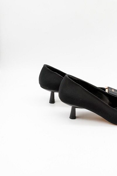 Park Moda Nubuck Buckle Stiletto Women's Shoes Pm439 Black Nubuck