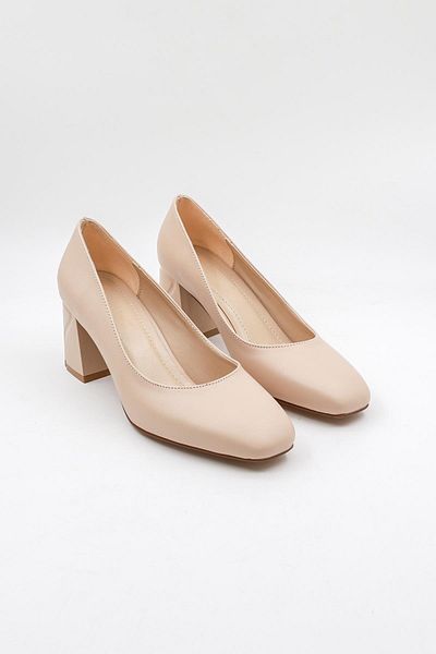 Park Moda Daily Heeled Women's Shoes Pm371 Beige Skin