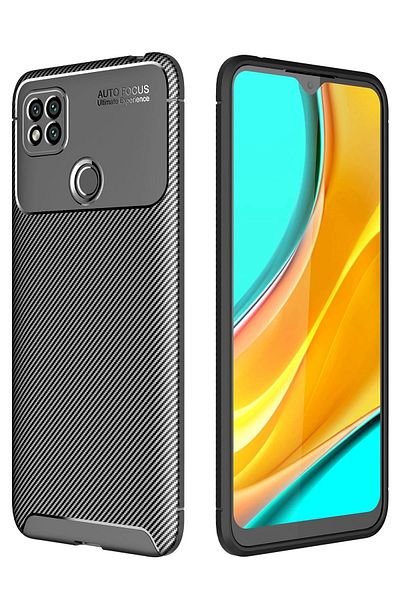 CepteToptan غطاء حماية من الكربون لهاتف Xiaomi Redmi 9C - أسود - MKİ4173-1480