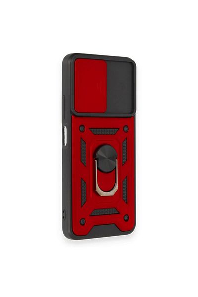 CepteToptan حافظة هاتف Xiaomi Redmi Note 12 4G من السيليكون مع حلقة عدسة Pars - أحمر - MKİ1261-7098