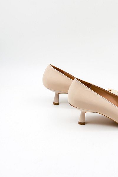 Park Moda Buckle Stiletto Women's Shoes Pm439 Beige Nubuck