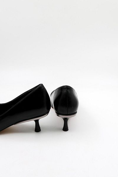 Park Moda Low Heel Patent Leather Women's Shoes Pm207 Black Skin