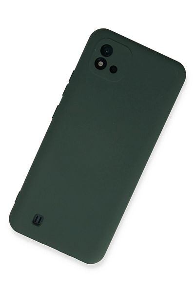 CepteToptan حافظة هاتف Realme C11 2021 من السيليكون المخملي الداخلي - أخضر داكن - MKİ5702-8555