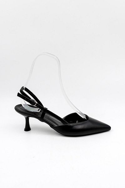 Park Moda Women's Heeled Classic Shoes Pm492 K1047 Black Skin