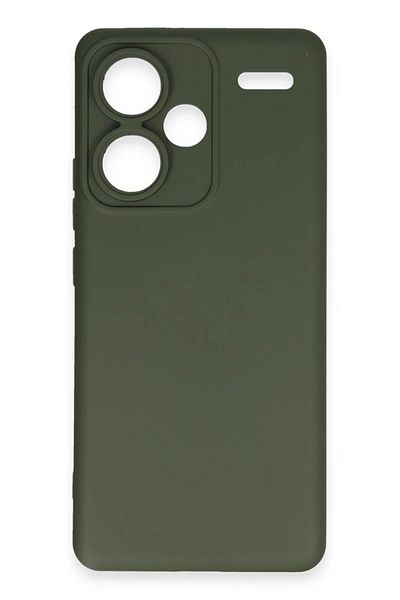 CepteToptan حافظة هاتف Xiaomi Redmi Note 13 Pro Plus مصنوعة من السيليكون المخملي الداخلي - أخضر داكن - MKİ9714-8907