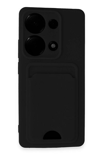 CepteToptan حافظة هاتف Xiaomi Redmi Note 13 Pro 4G من السيليكون مع بطاقة عمل Kelvin - أسود - MKİ9801-5444