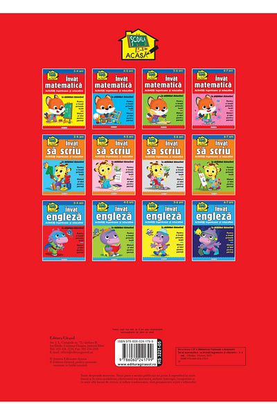 GIRASOL Carte educativă Girasol, Invăț Matematica 3-4 ani, cu abțibilduri