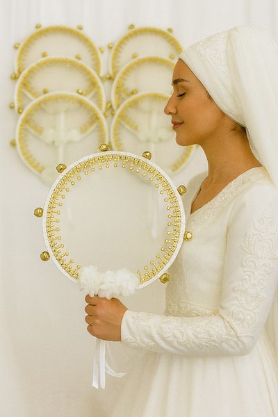 Evsay Bride Bridesmaid Tefi, Flower and Sultan Stone, Wedding Henna Night Bride Circumcision Party Defi 1 Piece
