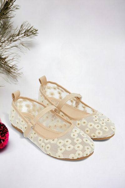 Ponchiq Flower Embroidered Girl's Ballerina Ballet