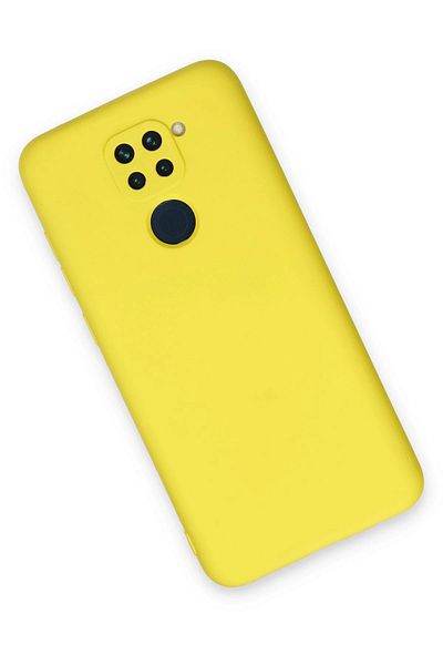 CepteToptan حافظة هاتف Xiaomi Redmi Note 9 مصنوعة من السيليكون المخملي الداخلي - أصفر - MKİ9540-4080