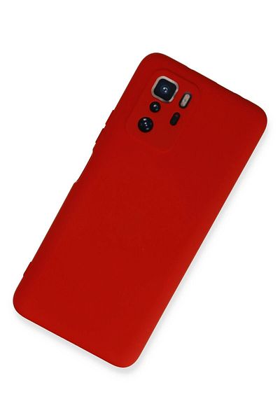 CepteToptan حافظة هاتف Xiaomi Poco X3 GT من السيليكون المخملي الداخلي - أحمر - MKİ6952-4650