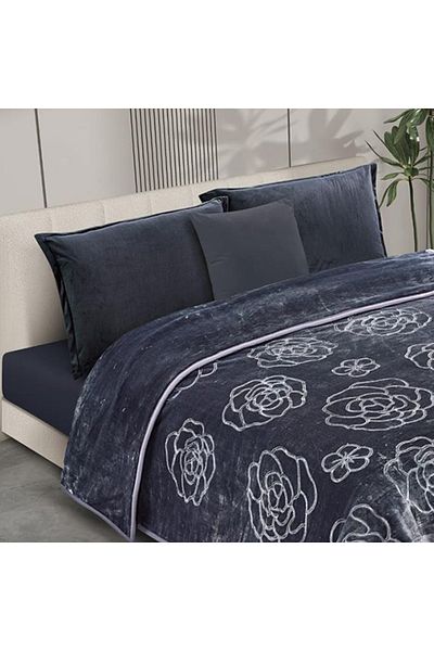 XI DUO 6 kg double winter blanket, plain, engraved, with a super soft texture, size 200 x 240 cm