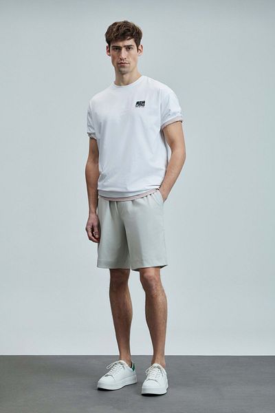 Lufian 111020248 Μάσκα Μοντέρνα γραφικά T-Shirt Ανδρικό μπλουζάκι λευκό
