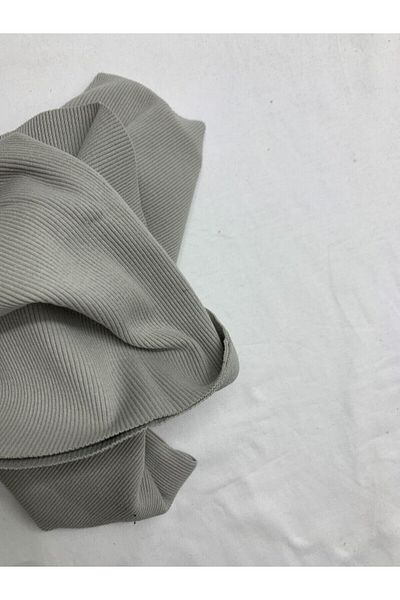 Yiğit Kumaş Gray Camisole (Ribbed Corduroy) Fabric, Piece 55X130 cm