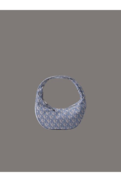 Calvin Klein Jeans Ckj Monogram Pınched Medıum Shou Kadın Mavi Çanta Lv04f320...