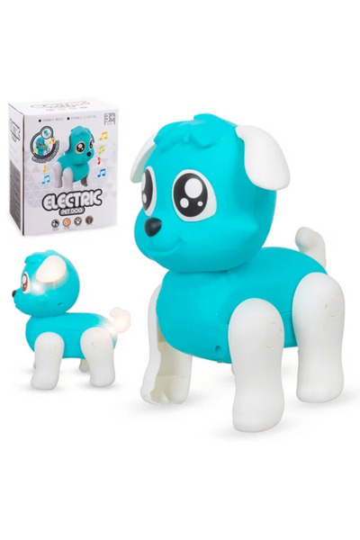 Boratila Toys Pilli Işıklı Müzikli Yürüyen Tatlı Köpek MAVİ