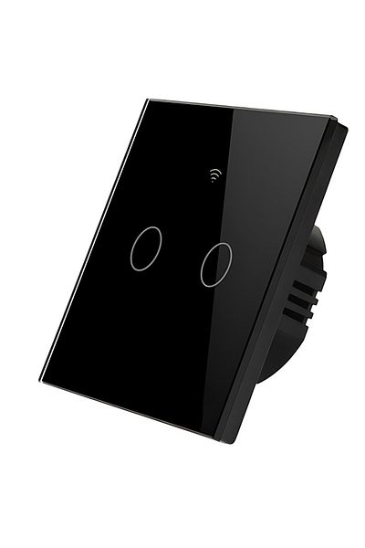 ARMY STORE Întrerupător tactil inteligent, Wifi, 2 canale, 10A, Negru