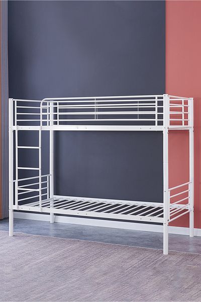 Generic Full Over Full Bunk Bed with Ladder can be Convertible into 2 Individual Bedframe for Kids 190X90CM