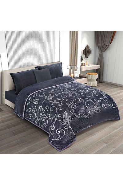 XI DUO 4 kg winter blanket for one person, plain, engraved, with a super soft texture, size 160 x 220 cm