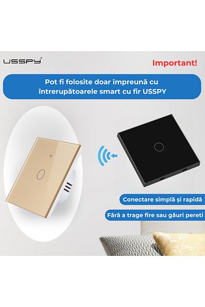ARMY STORE Comutator tactil wireless inteligent, Wifi, 1 canal, alb