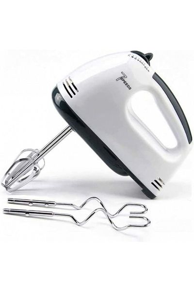 iTin Mixer Electric RAF R6633 – 7 Speed Levels, 180W, 4 Stainless Steel Accessories, White