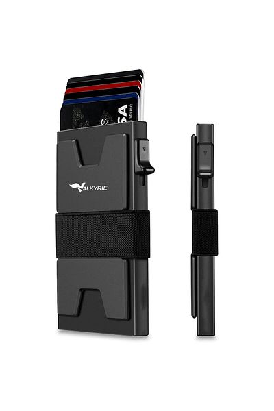 valkyrie Smart Mechanism Carbon Fiber Case Rfid Protected Wallet Credit Card Holder 15 Card Capacity