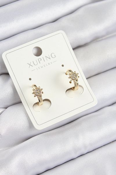 SeyCey.co Xuping Zircon Stone Flower Model Gold Color Women's Earrings