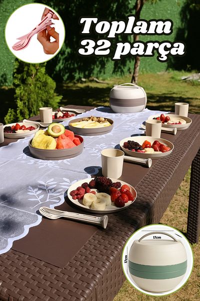 Comprox Picnic Set 32 Piece Picnic Set – Cylinder Bag |   Camping, Beach, Garden, Nature Hiking