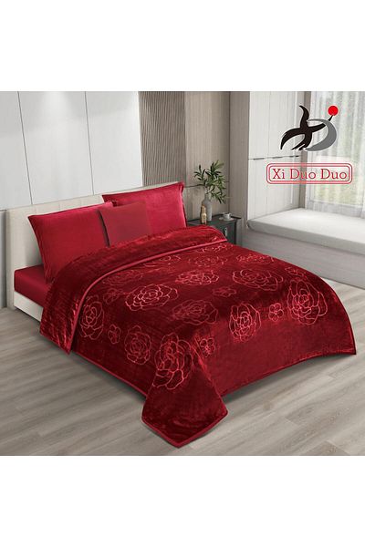 XI DUO 4 kg winter blanket for one person, plain, engraved, with a super soft texture, size 160 x 220 cm
