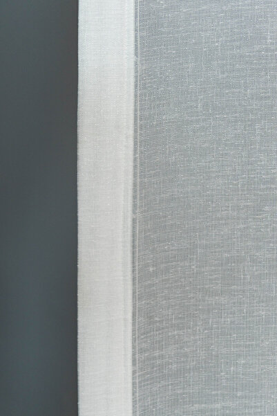 DİLETTO Modern Linen Folded Tulle Curtain (Non-Wrinkle / Cornice Compatible / Mounting Materials Included)