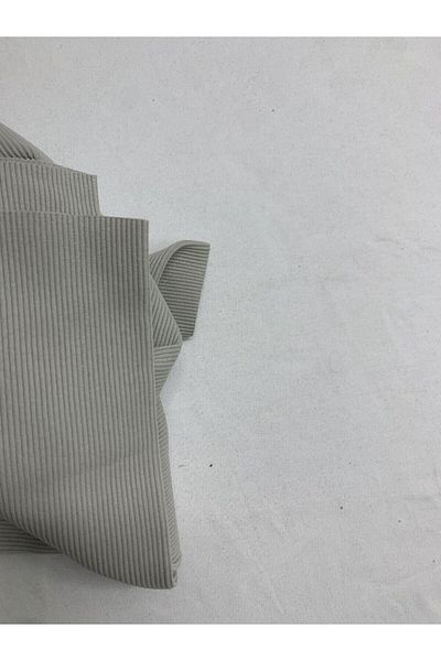 Yiğit Kumaş Gray Camisole (Ribbed Corduroy) Fabric, Piece 40X120 cm