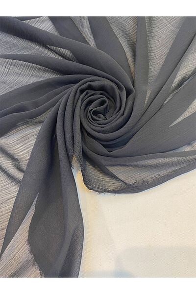 Yiğit Kumaş Black Janjan Chiffon Fabric