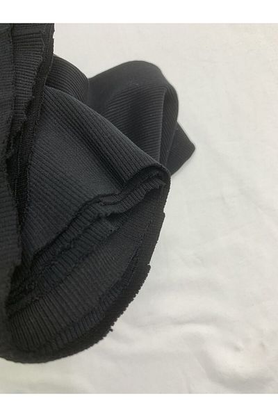Yiğit Kumaş Black Camisole (Ribbed Corduroy) Fabric, Piece 100X140 cm