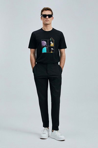 Lufian 111020254 Funky Modern Graphic T-shirt Ανδρικό μπλουζάκι μαύρο
