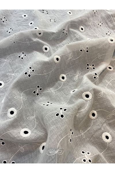 Yiğit Kumaş Fisto Fabric Cotton White Pattern 3